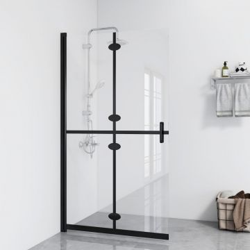 Gossi perete de dus walk-in pliabil 90x190 cm sticla esg transparenta