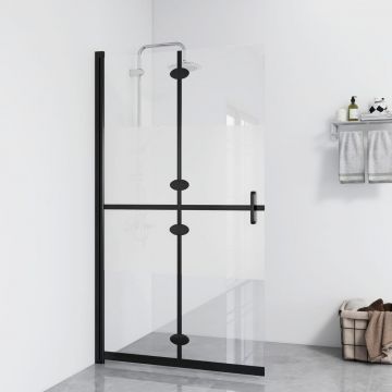 Gossi perete dus walk-in pliabil 100x190 cm sticla esg jumatate mata
