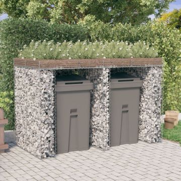 Gossi perete gabion pentru pubela gunoi 192x91x120 cm fier galvanizat