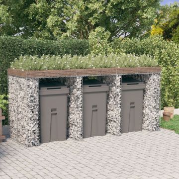 Gossi perete gabion pentru pubela gunoi 270x91x120 cm fier galvanizat