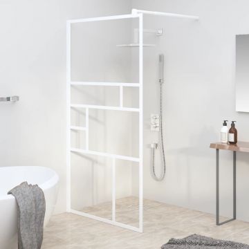 Gossi perete pentru cabina de dus walk-in, alb, 115x195cm, sticla esg