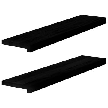 Gossi pervaz 2 buc lemn masiv de maro inchis 90x20x2 cm