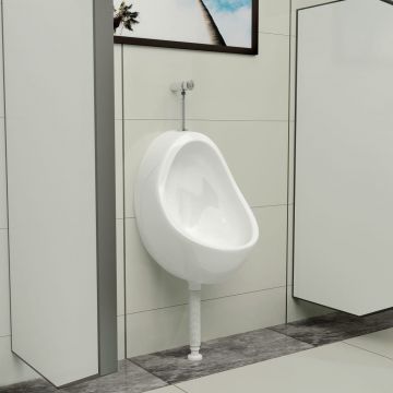 Gossi pisoar de perete cu supapa pentru spalare, alb, ceramica