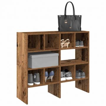Gossi rafturi pantofi 2 buc lemn vechi stivuibil 89,5x30x40 cm