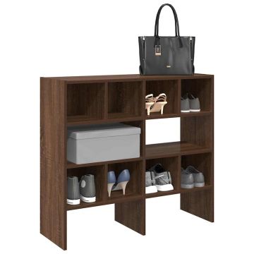 Gossi rafturi pantofi 2 buc stejar maro stivuibil 89,5x30x40 cm