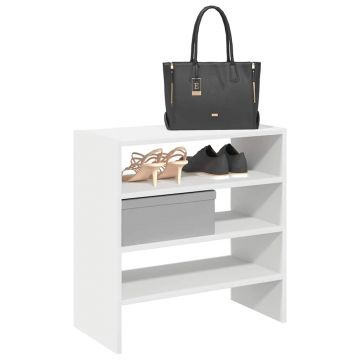 Gossi rafturi pantofi 2 buc stivuibile alb 60x30x30,5 cm