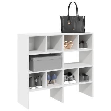 Gossi rafturi pantofi 2 buc stivuibile alb 89,5x30x40 cm