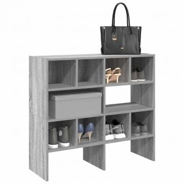 Gossi rafturi pentru pantofi 2 buc stivuibile gri sonoma 89,5x30x40cm
