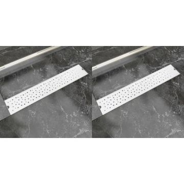 Gossi rigola liniara de dus 2 buc. 630x140 mm, otel inoxidabil, bule