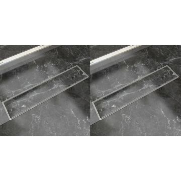 Gossi rigola liniara dus, 2 buc, 530 x 140 mm, otel inoxidabil