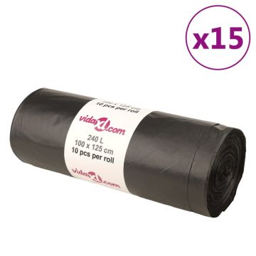 Gossi saci de gunoi 150 buc. negru 240 l