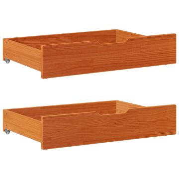 Gossi sertare de pat 2 buc. 80x55x16 cm maro ceruit lemn masiv de pin