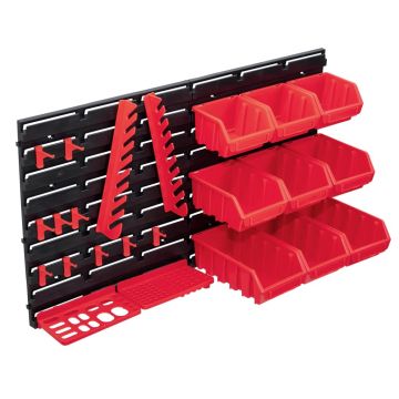 Gossi set cutii depozitare 34 piese cu panouri de perete, rosu&negru