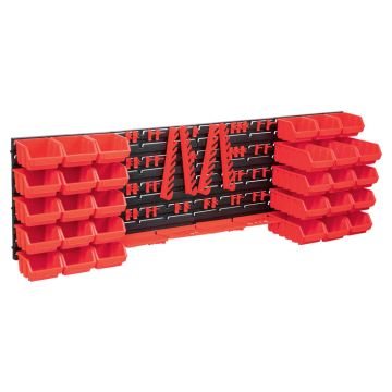 Gossi set cutii depozitare 80 piese cu panouri de perete, rosu&negru