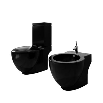 Gossi set de toaleta & bideu, negru, ceramica