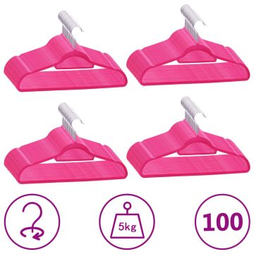 Gossi set de umerase anti-alunecare, 100 buc., roz, catifea