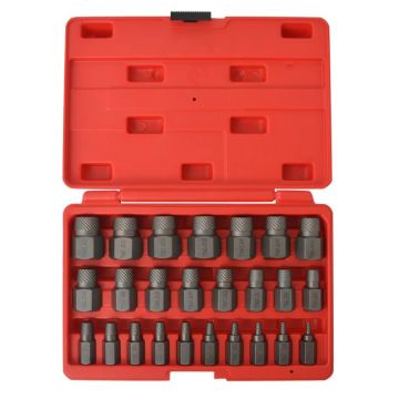 Gossi set extractor suruburi, caneluri multiple, 25 de piese, otel