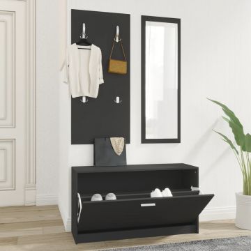 Gossi set pantofar 3 in 1, negru, lemn prelucrat