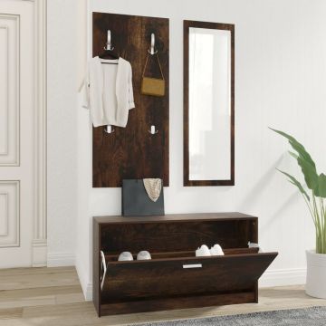 Gossi set pantofar 3 in 1, stejar fumuriu, lemn prelucrat
