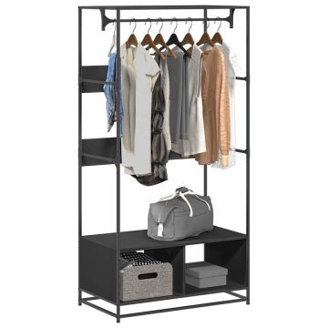 Gossi sifonier, negru, 90x50x180 cm, lemn prelucrat