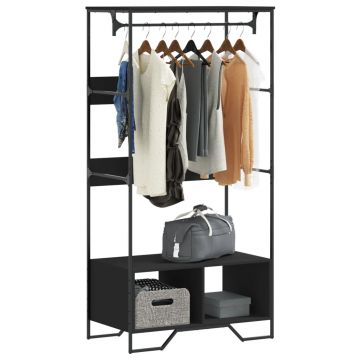 Gossi sifonier, negru, 90x50x180 cm, lemn prelucrat