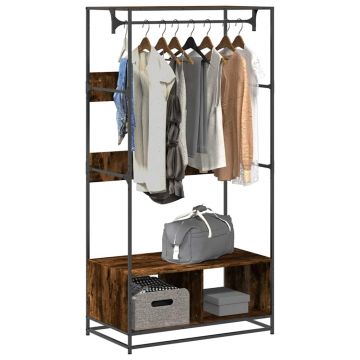 Gossi sifonier, stejar fumuriu, 90x50x180 cm, lemn prelucrat