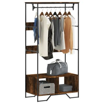 Gossi sifonier, stejar fumuriu, 90x50x180 cm, lemn prelucrat