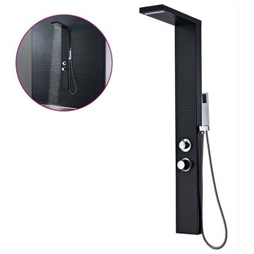Gossi sistem panel de dus din aluminiu, negru mat