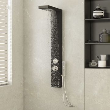 Gossi sistem panou de dus din aluminiu, negru