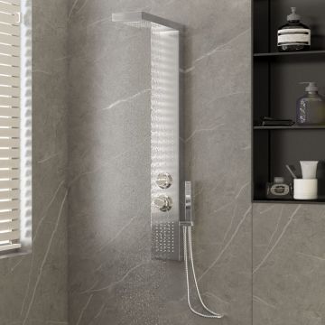 Gossi sistem panou de dus, patrat, otel inoxidabil