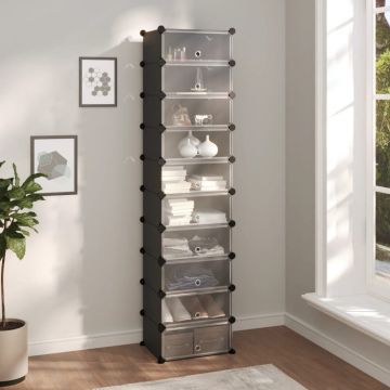 Gossi suport de pantofi, negru, 44x32x174 cm, pp