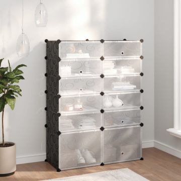 Gossi suport de pantofi, negru, 94x37x125 cm, pp