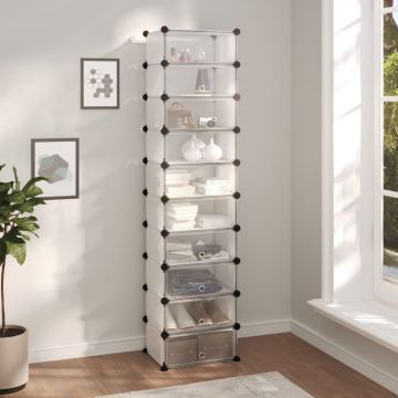 Gossi suport de pantofi, transparent, 44x32x174 cm, pp