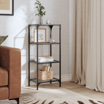 Gossi suport depozitare blat din sticla transparenta 40x30x95 cm otel