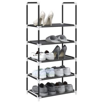 Gossi suport pantofi 5 niveluri, negru, 44x28x94 cm, tesatura netesa