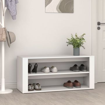 Gossi suport pantofi, alb, 100x35x45 cm, lemn prelucrat