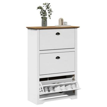 Gossi suport pantofi „bodo” alb si maro 80x35x118 cm