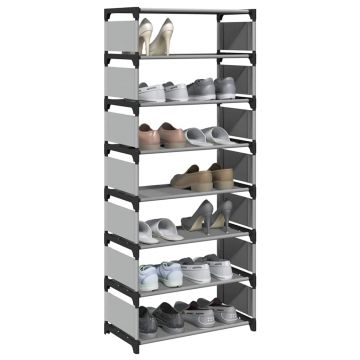 Gossi suport pantofi cu 8 niveluri, gri 54x28x124 cm, netesut