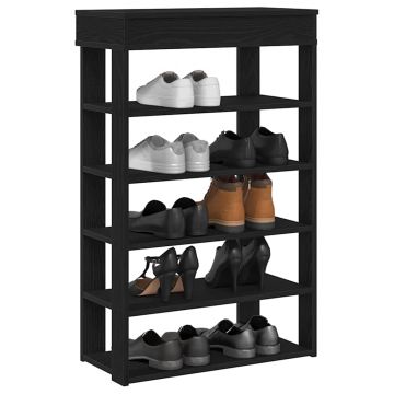 Gossi suport pantofi, negru, 60x30x98 cm, lemn prelucrat