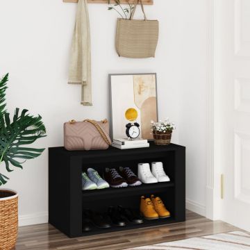 Gossi suport pantofi, negru, 75x35x45 cm, lemn prelucrat
