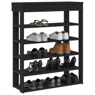 Gossi suport pantofi, negru, 80x30x98 cm, lemn prelucrat