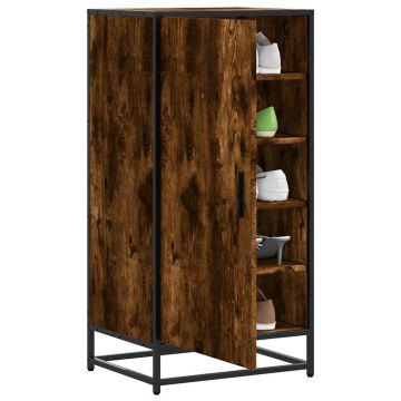 Gossi suport pantofi stejar afumat 48x38x97,5 cm lemn prelucrat