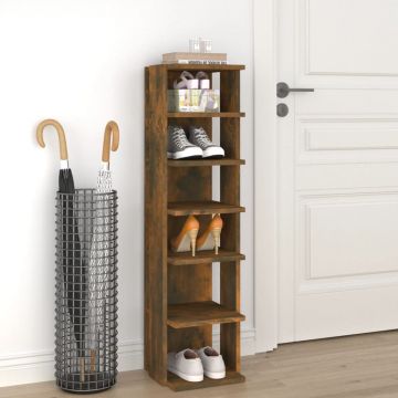 Gossi suport pantofi, stejar fumuriu, 27,5x27x102 cm, lemn prelucrat