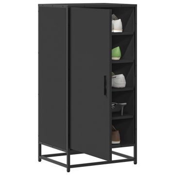 Gossi suport pentru pantofi negru 48x38x97,5 cm lemn prelucrat
