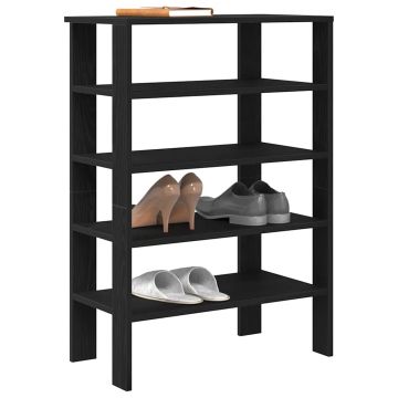 Gossi suport pentru pantofi negru 61x32x87,5 cm lemn prelucrat