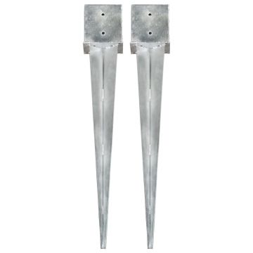 Gossi tarusi de sol, 2 buc., argintiu, 14x14x91 cm, otel galvanizat