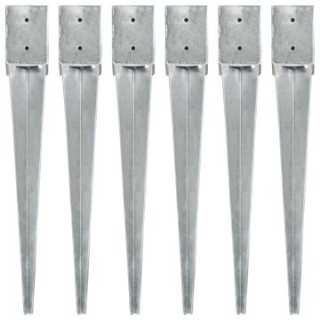 Gossi tarusi de sol, 6 buc., argintiu, 10x10x76 cm, otel galvanizat