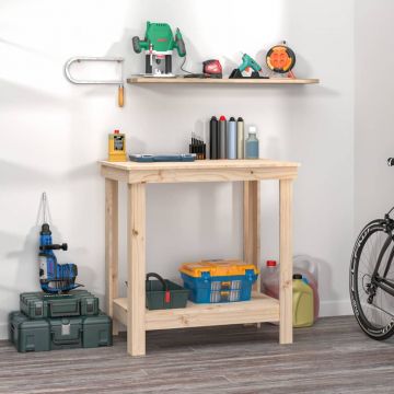Gossi banc de lucru, 80x50x80 cm, lemn masiv pin