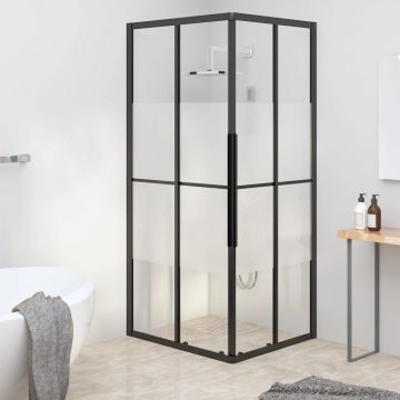 Gossi cabina de dus, negru, 90x70x180 cm, esg semi-mata