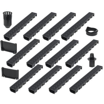 Gossi canale de drenaj, 12 buc., plastic, 12 m